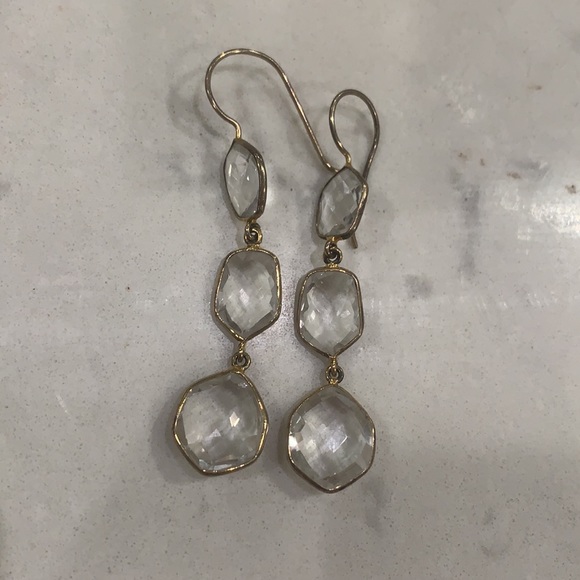 Triple Drop Crystal Earrings - Picture 4 of 4